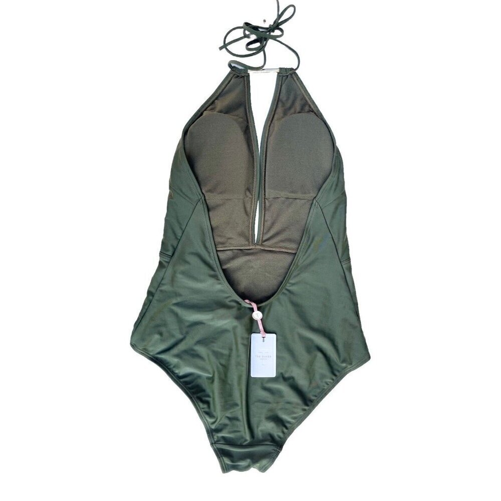 Ted Baker London Pikaa Halter one piece Swimsuit Khaki size 3 = US Size 8 - Picture 2 of 10